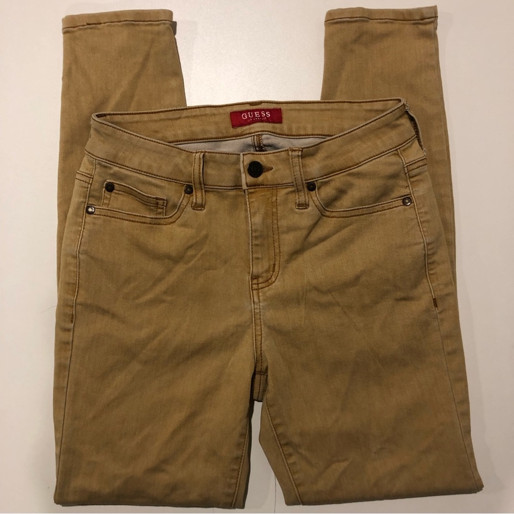 Guess Stretch Jeans Womens Size 27 Tan Color